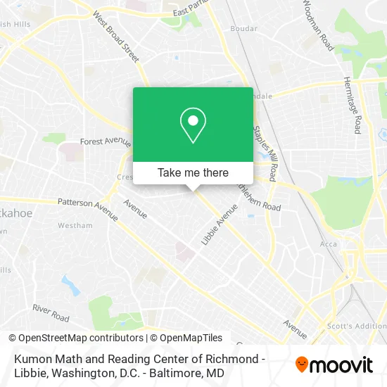 Kumon Math and Reading Center of Richmond - Libbie map