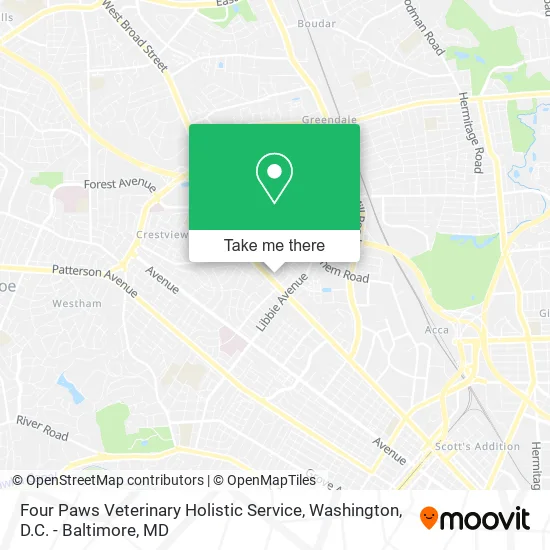 Mapa de Four Paws Veterinary Holistic Service