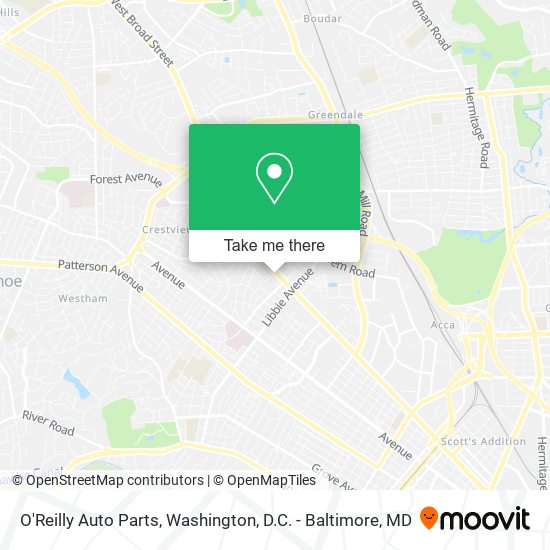 O'Reilly Auto Parts map