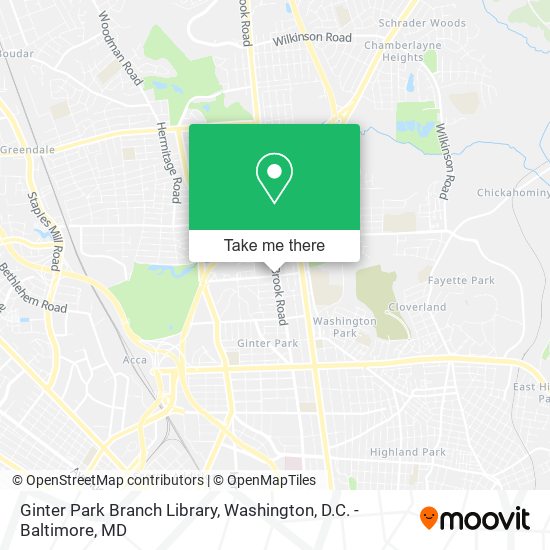 Ginter Park Branch Library map