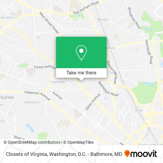Mapa de Closets of Virginia