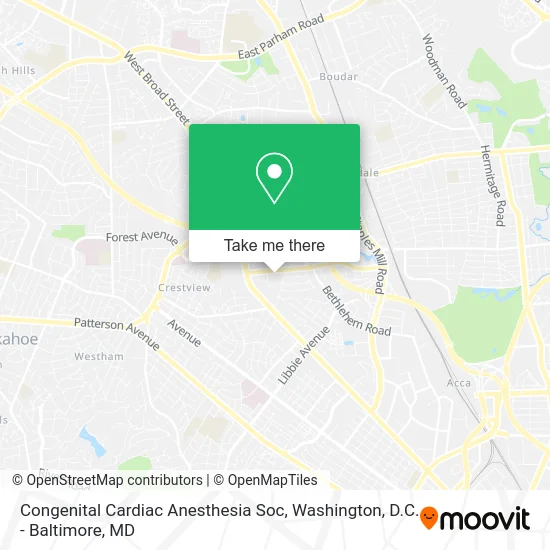 Congenital Cardiac Anesthesia Soc map
