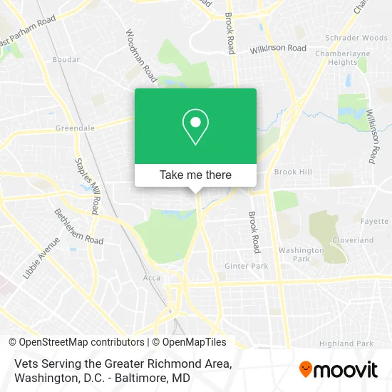 Vets Serving the Greater Richmond Area map