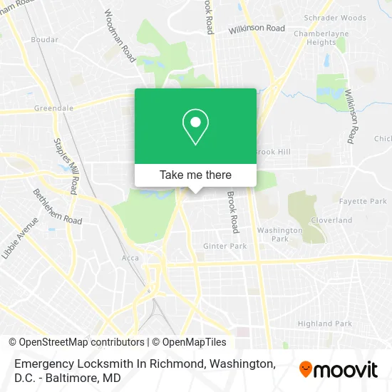 Emergency Locksmith In Richmond map