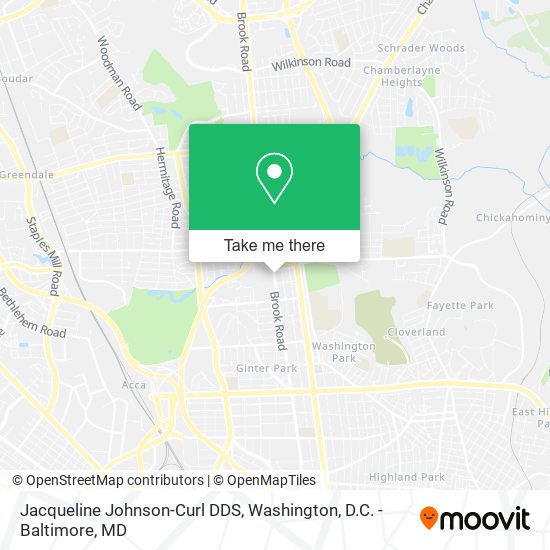 Mapa de Jacqueline Johnson-Curl DDS