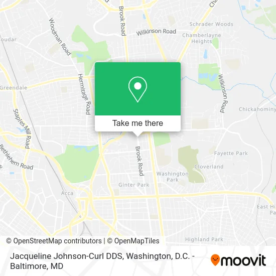Jacqueline Johnson-Curl DDS map