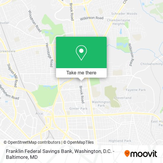 Franklin Federal Savings Bank map