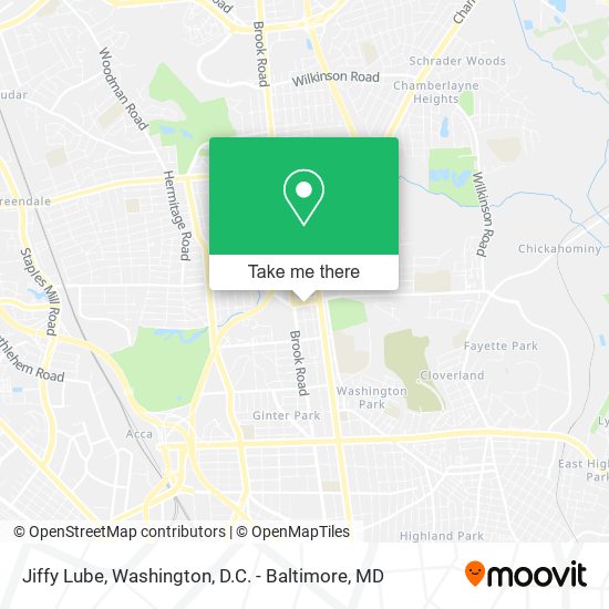 Mapa de Jiffy Lube