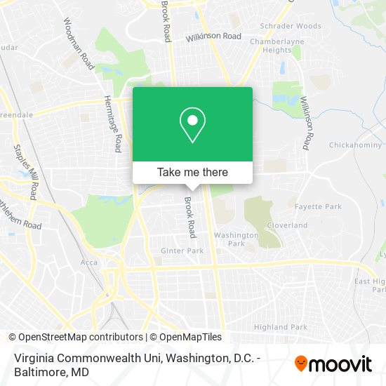 Virginia Commonwealth Uni map