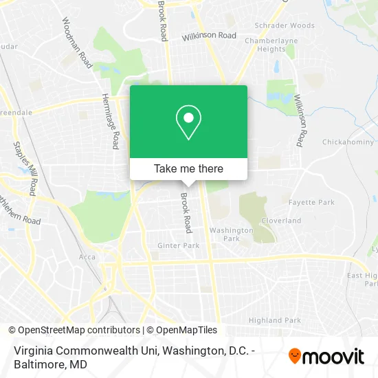 Virginia Commonwealth Uni map
