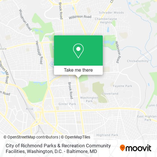 City of Richmond Parks & Recreation Community Facilities map