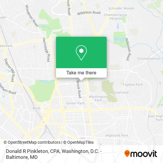 Mapa de Donald R Pinkleton, CPA