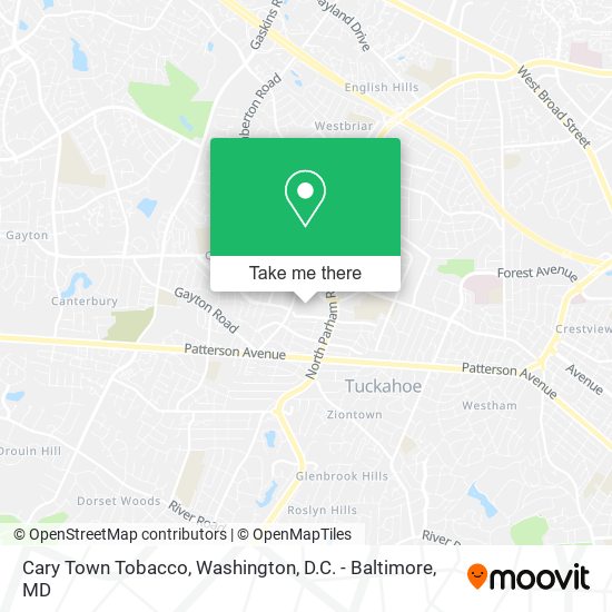 Cary Town Tobacco map