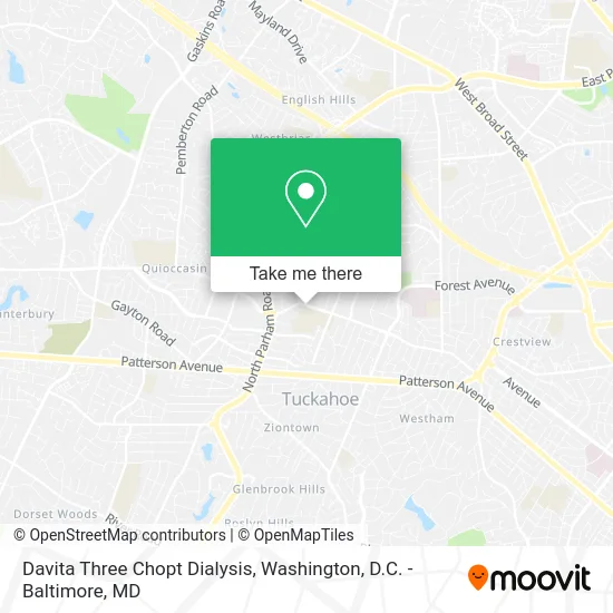Davita Three Chopt Dialysis map
