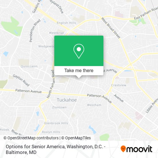 Options for Senior America map