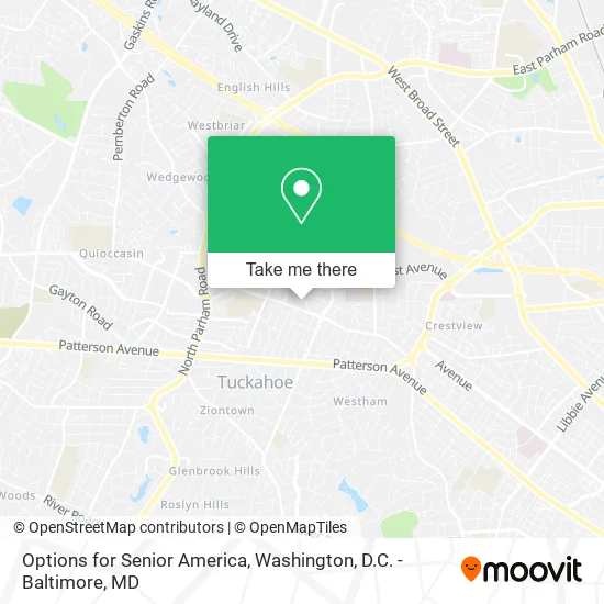 Options for Senior America map