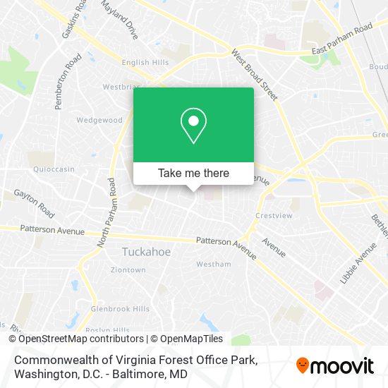 Commonwealth of Virginia Forest Office Park map