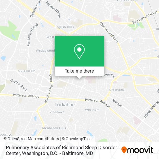 Pulmonary Associates of Richmond Sleep Disorder Center map