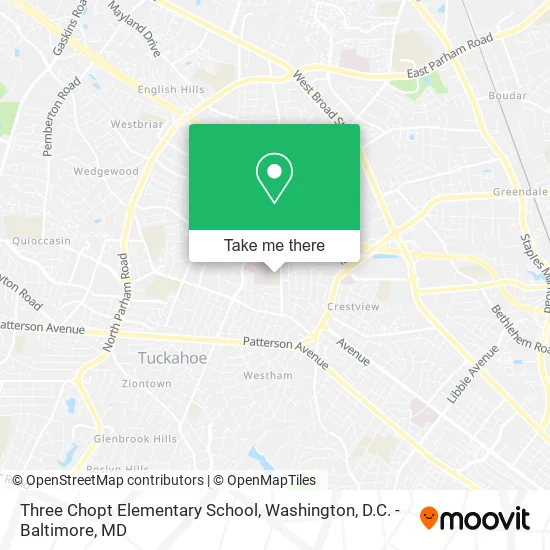 Three Chopt Elementary School map