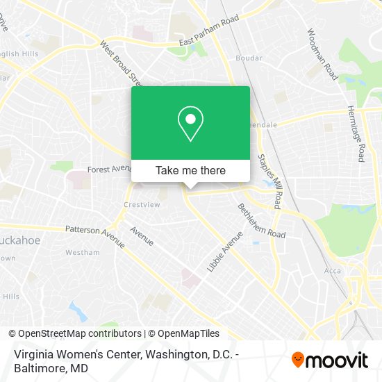 Virginia Women's Center map