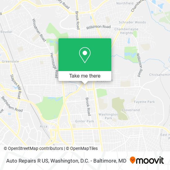 Auto Repairs R US map