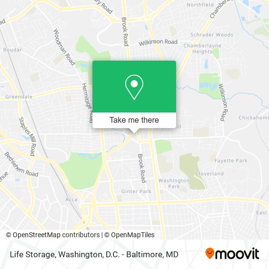 Life Storage map