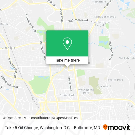 Take 5 Oil Change map