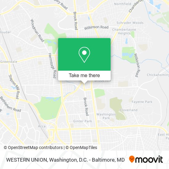 WESTERN UNION map