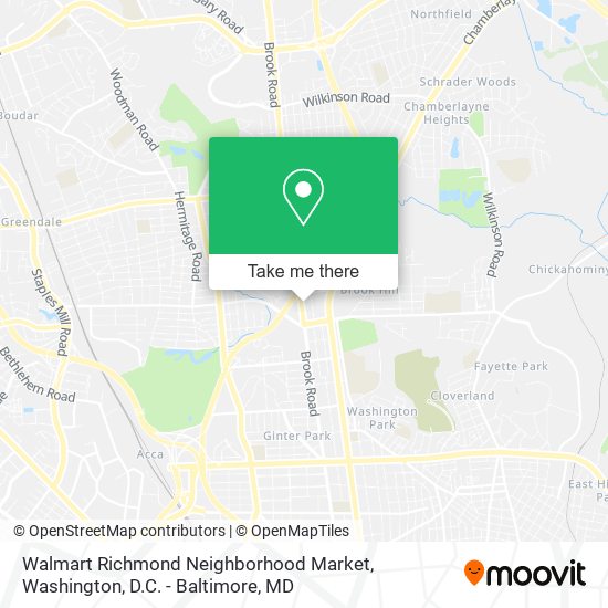 Walmart Richmond Neighborhood Market map