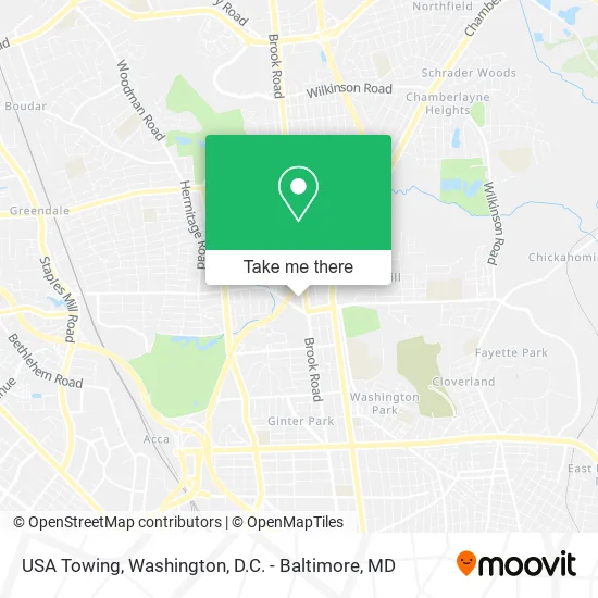 USA Towing map