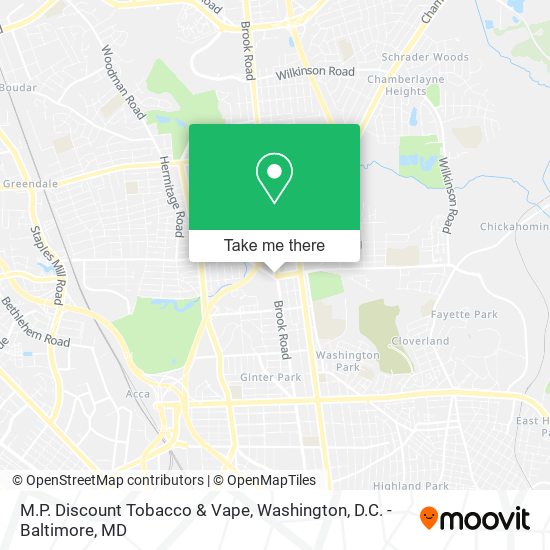 M.P. Discount Tobacco & Vape map