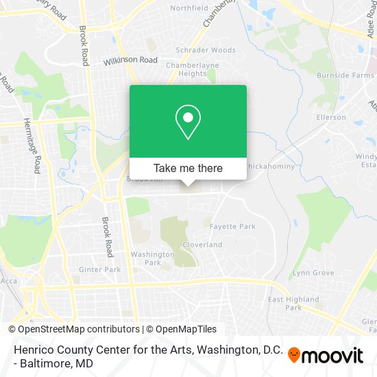 Henrico County Center for the Arts map