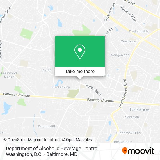 Department of Alcoholic Beverage Control map