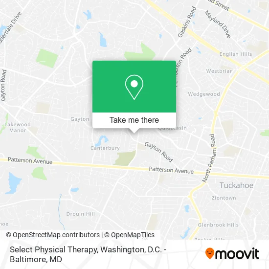 Select Physical Therapy map