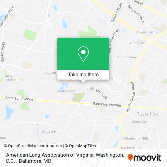 American Lung Association of Virginia map