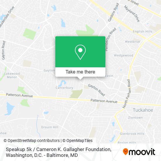 Mapa de Speakup 5k / Cameron K. Gallagher Foundation