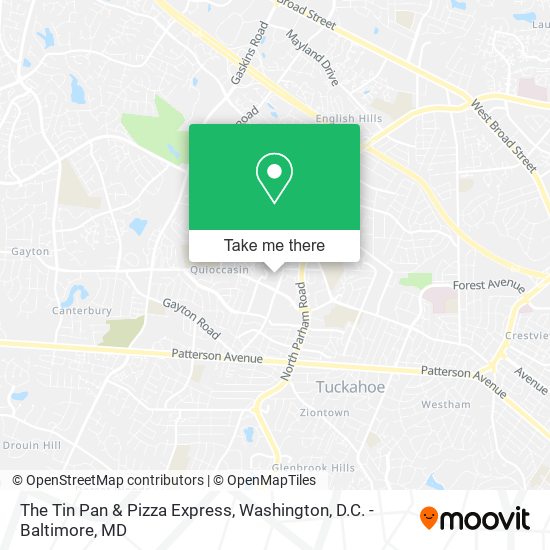 The Tin Pan & Pizza Express map