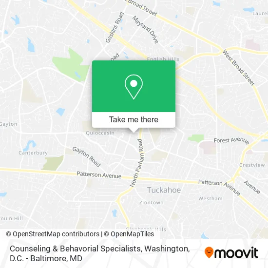 Counseling & Behavorial Specialists map
