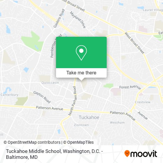 Tuckahoe Middle School map