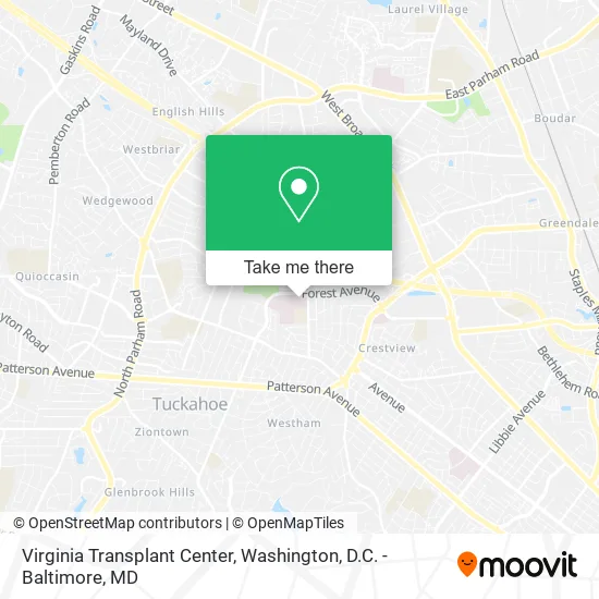 Virginia Transplant Center map