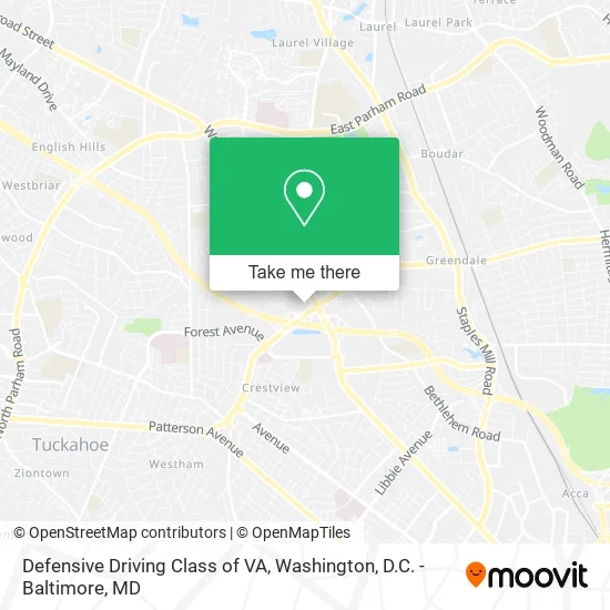 Defensive Driving Class of VA map