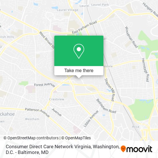 Consumer Direct Care Network Virginia map