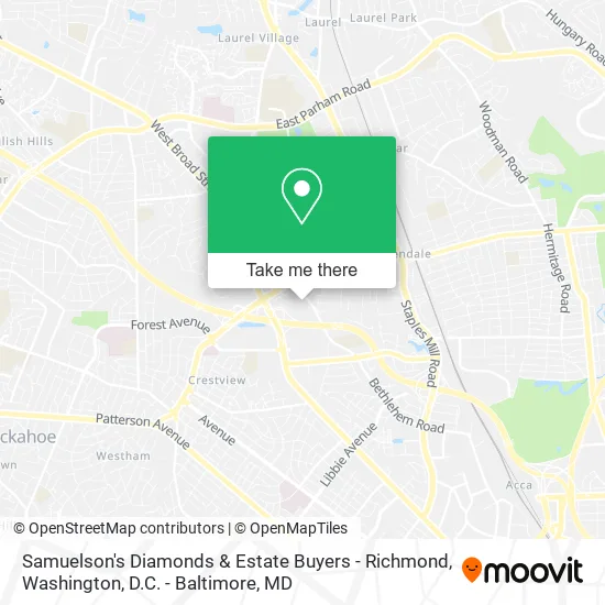 Samuelson's Diamonds & Estate Buyers - Richmond map