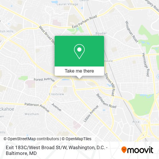 Mapa de Exit 183C/West Broad St/W