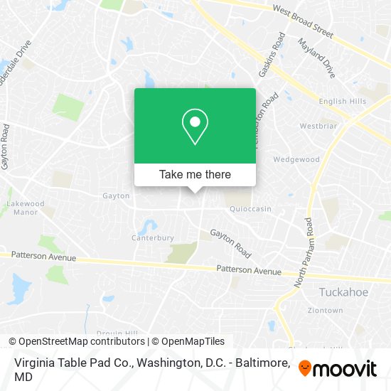 Virginia Table Pad Co. map
