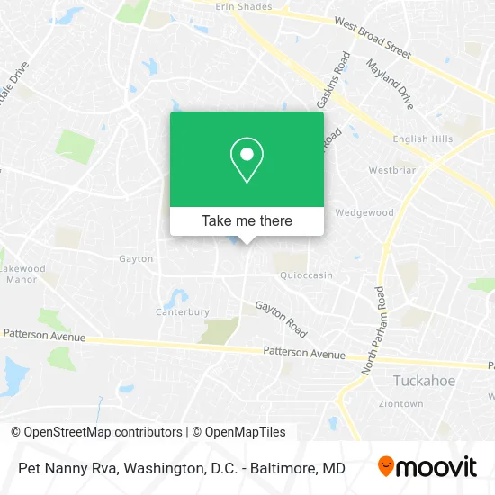 Pet Nanny Rva map