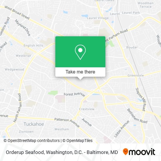 Mapa de Orderup Seafood