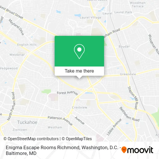 Enigma Escape Rooms Richmond map