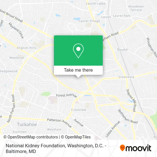 National Kidney Foundation map
