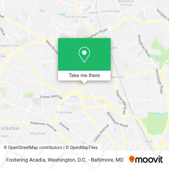 Fostering Acadia map